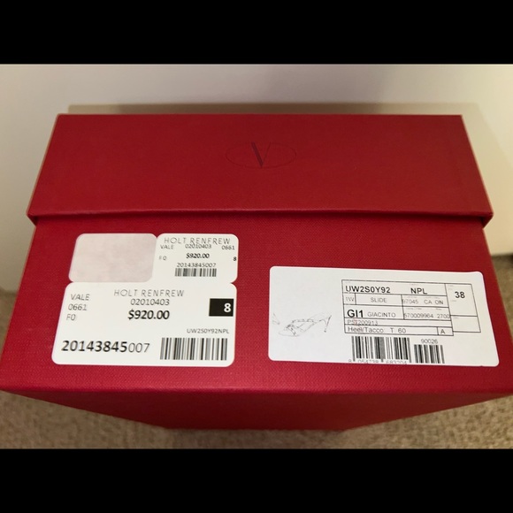 Valentino Garavani Rockstud Metallic Pink Leather Mule Slide Sandals - Picture 8 of 9